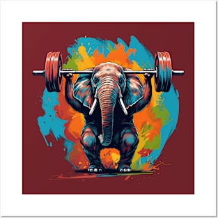 elephant at gym Posters and Art